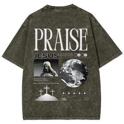 Praise Jesus Snowflake Vintage Washed T-Shirt