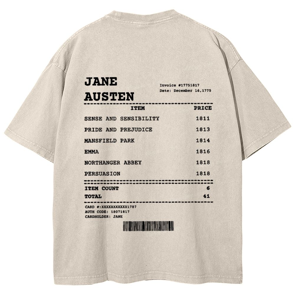Jane Austen Snowflake Vintage Washed T-Shirt