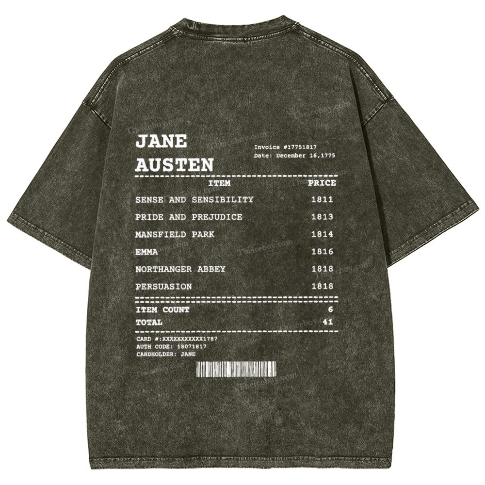 Jane Austen Snowflake Vintage Washed T-Shirt
