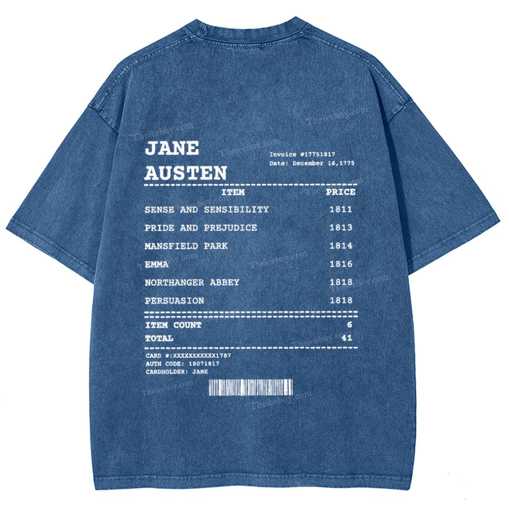 Jane Austen Snowflake Vintage Washed T-Shirt