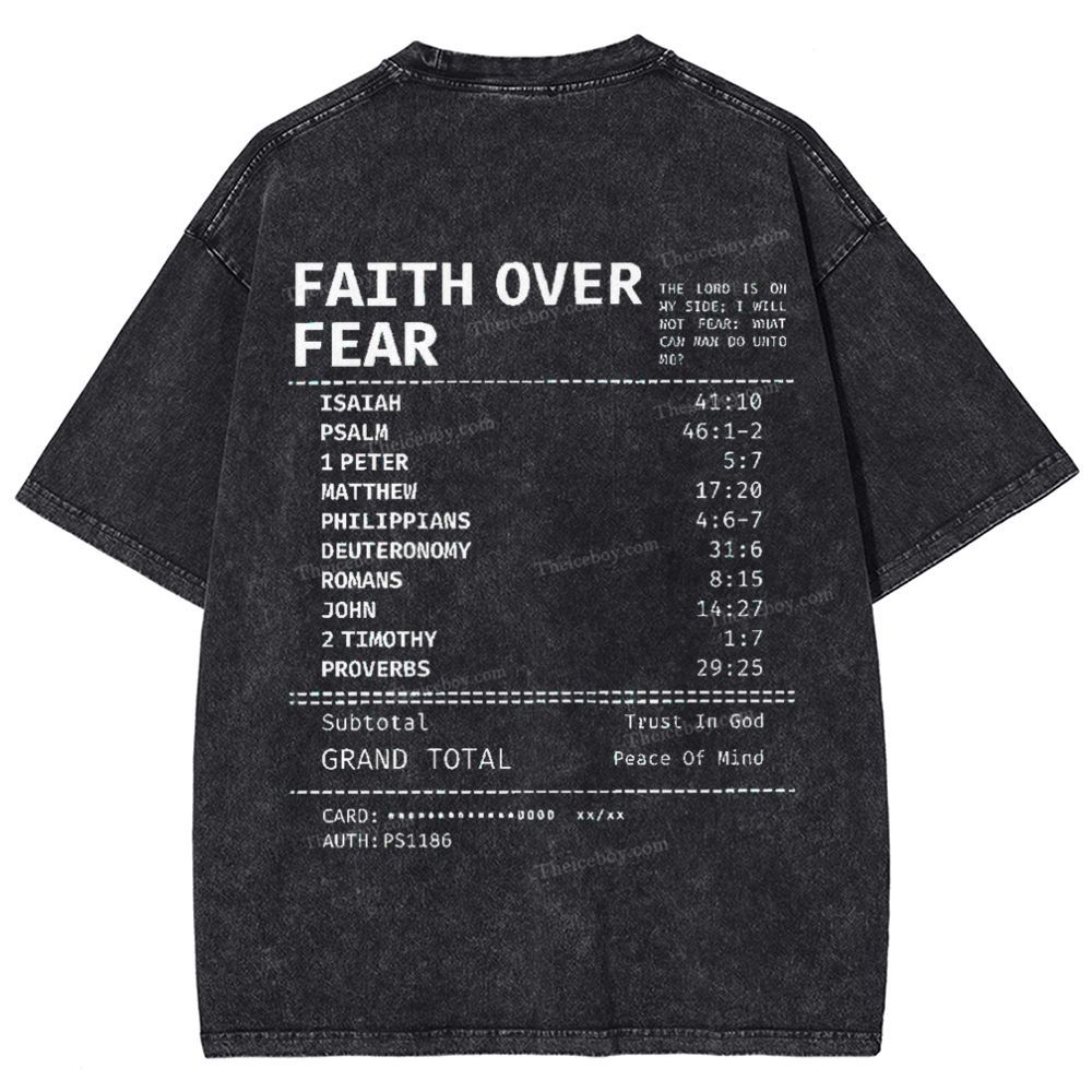 Faith Over Fear Snowflake Vintage Washed T-Shirt