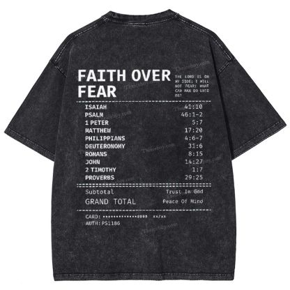 Faith Over Fear Snowflake Vintage Washed T-Shirt