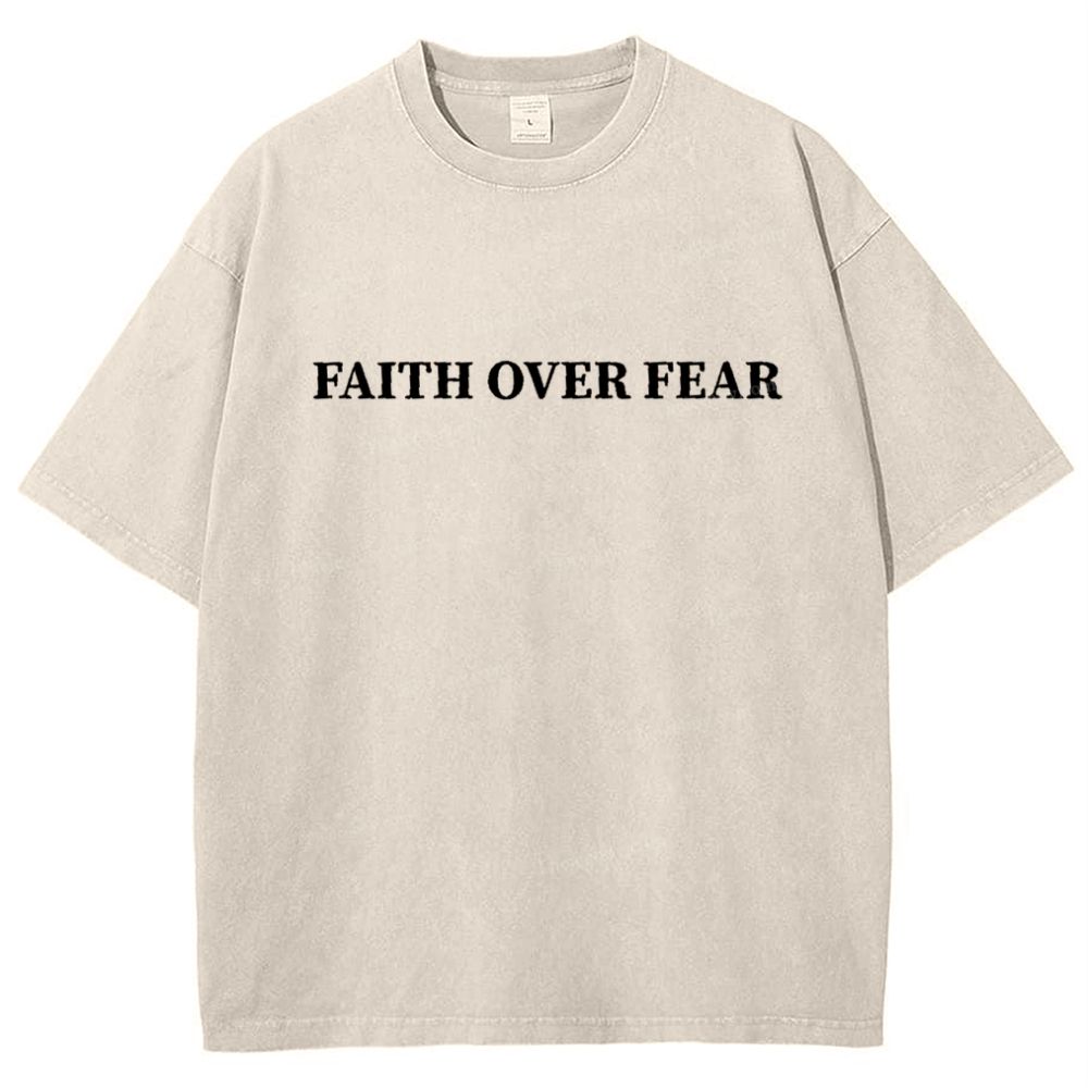 Faith Over Fear Snowflake Vintage Washed T-Shirt