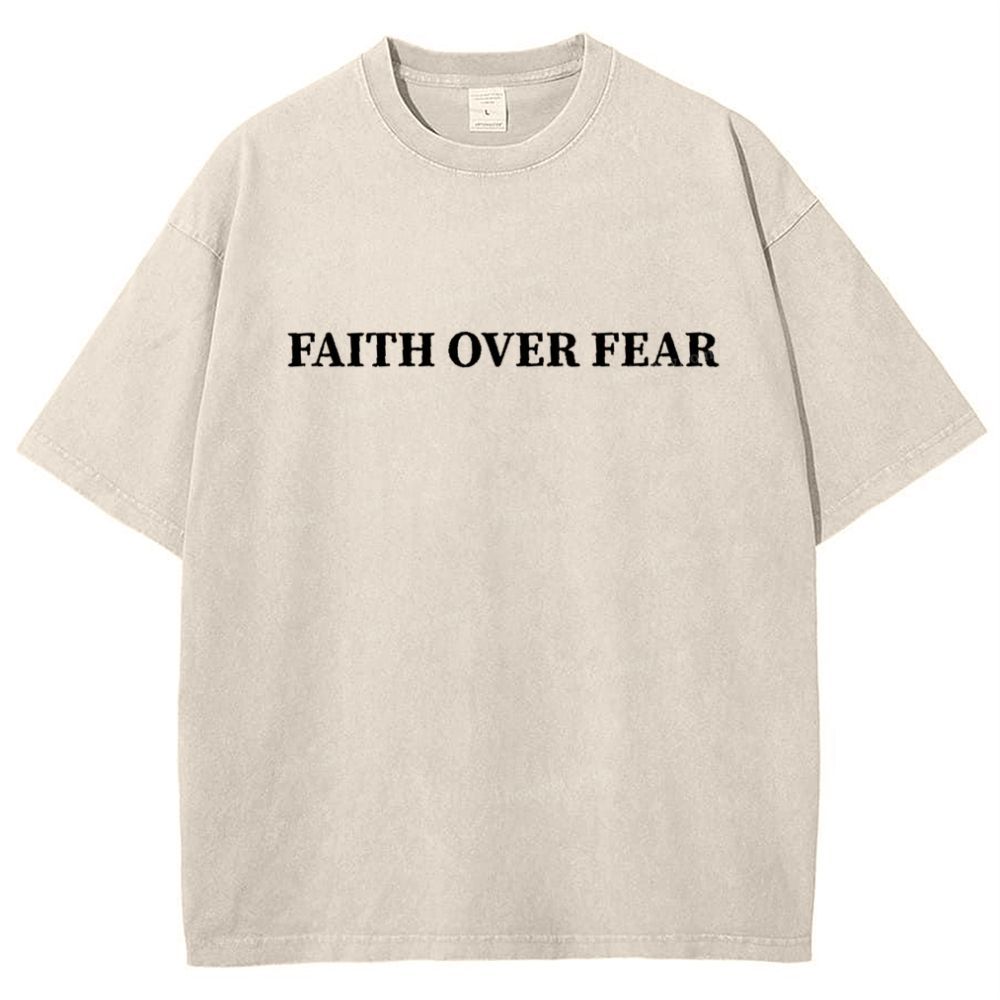 Faith Over Fear Snowflake Vintage Washed T-Shirt