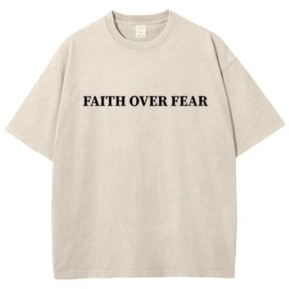 Faith Over Fear Snowflake Vintage Washed T-Shirt