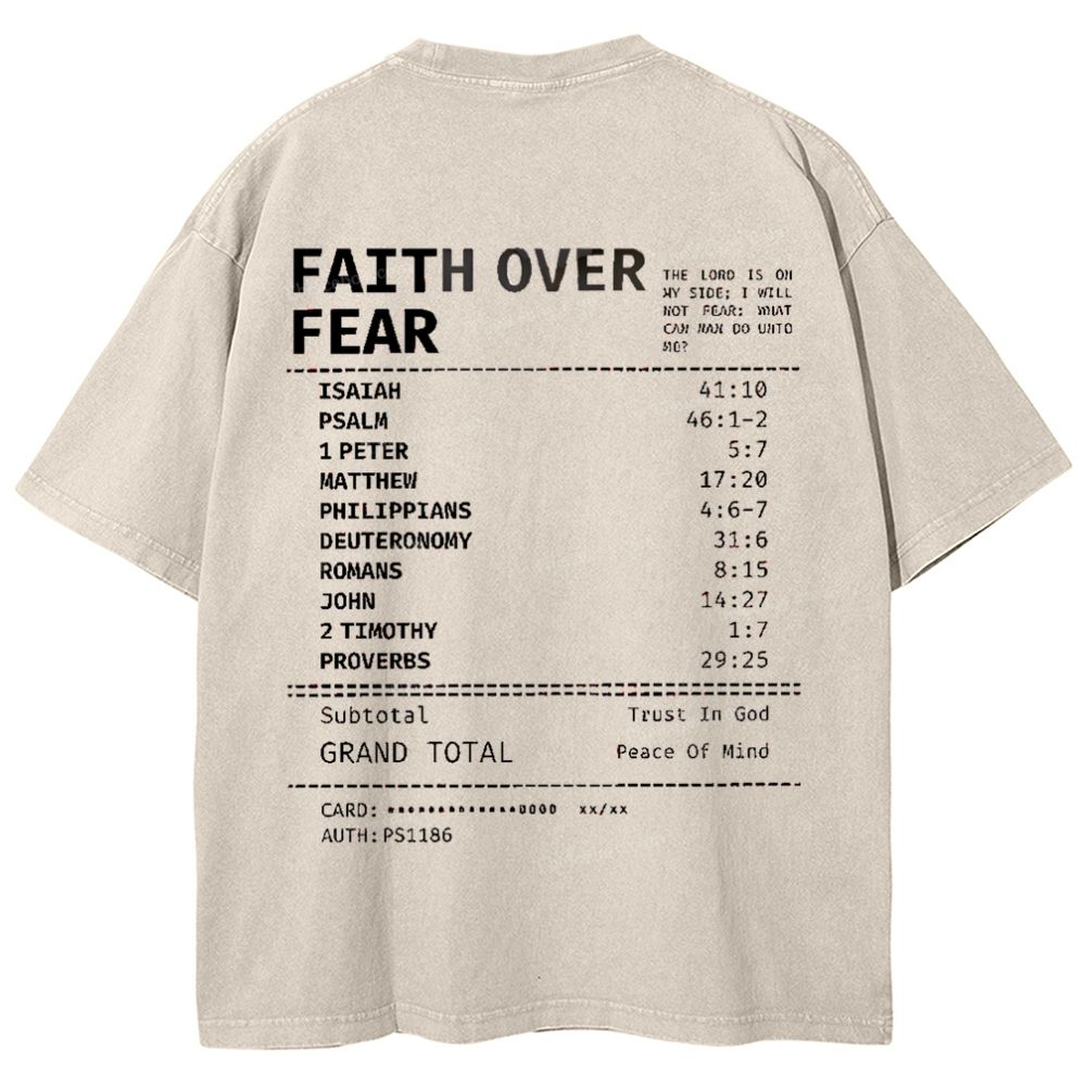 Faith Over Fear Snowflake Vintage Washed T-Shirt