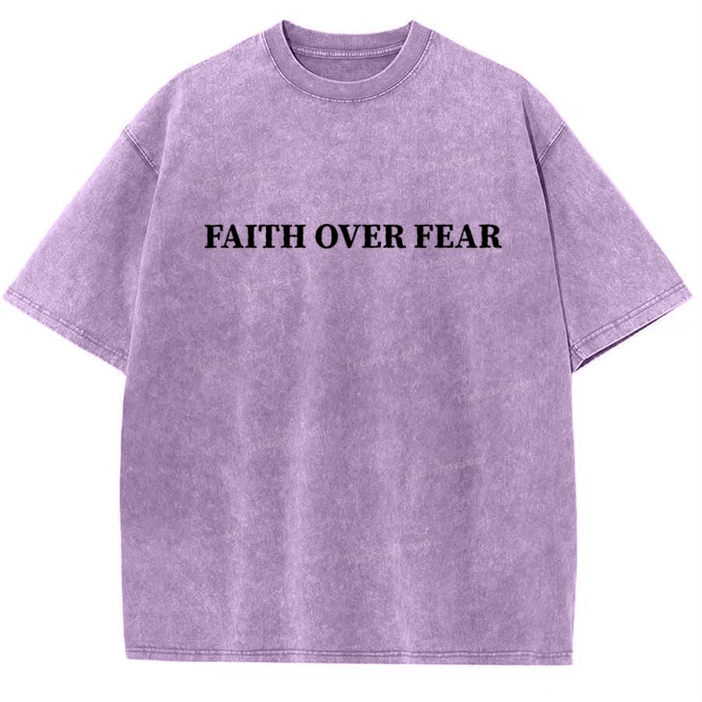 Faith Over Fear Snowflake Vintage Washed T-Shirt