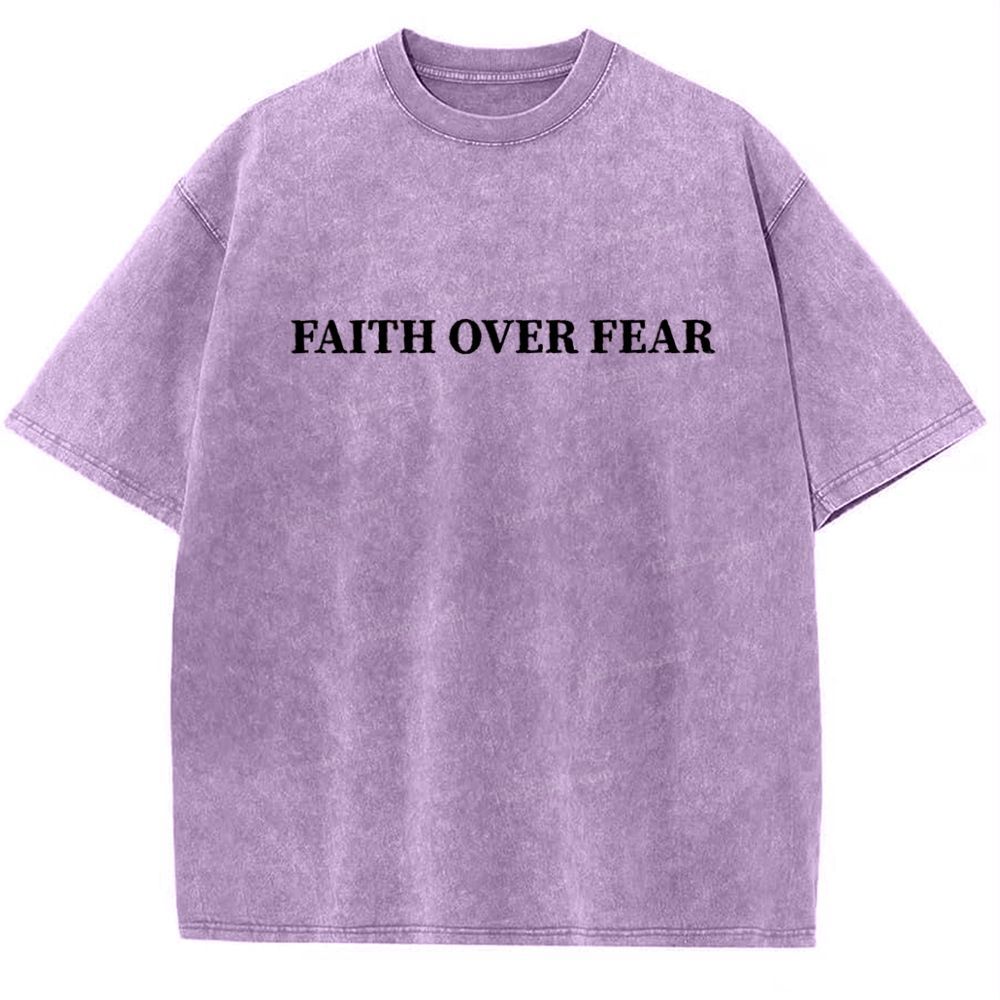 Faith Over Fear Snowflake Vintage Washed T-Shirt