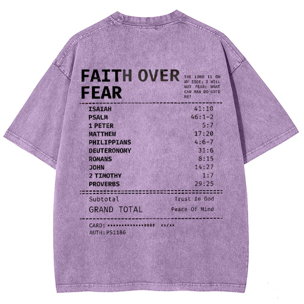 Faith Over Fear Snowflake Vintage Washed T-Shirt