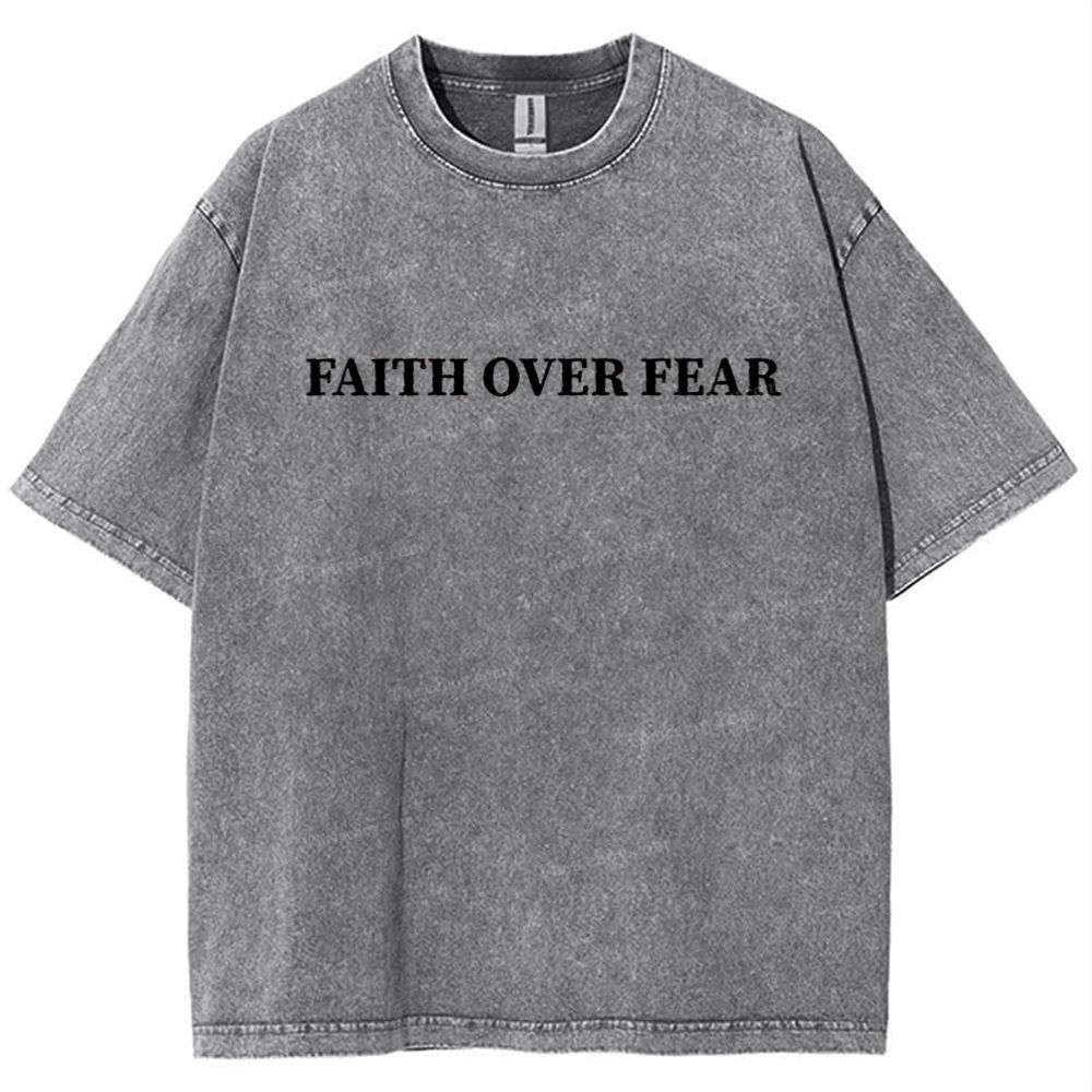 Faith Over Fear Snowflake Vintage Washed T-Shirt