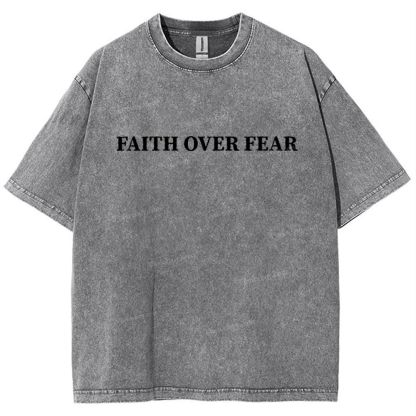 Faith Over Fear Snowflake Vintage Washed T-Shirt