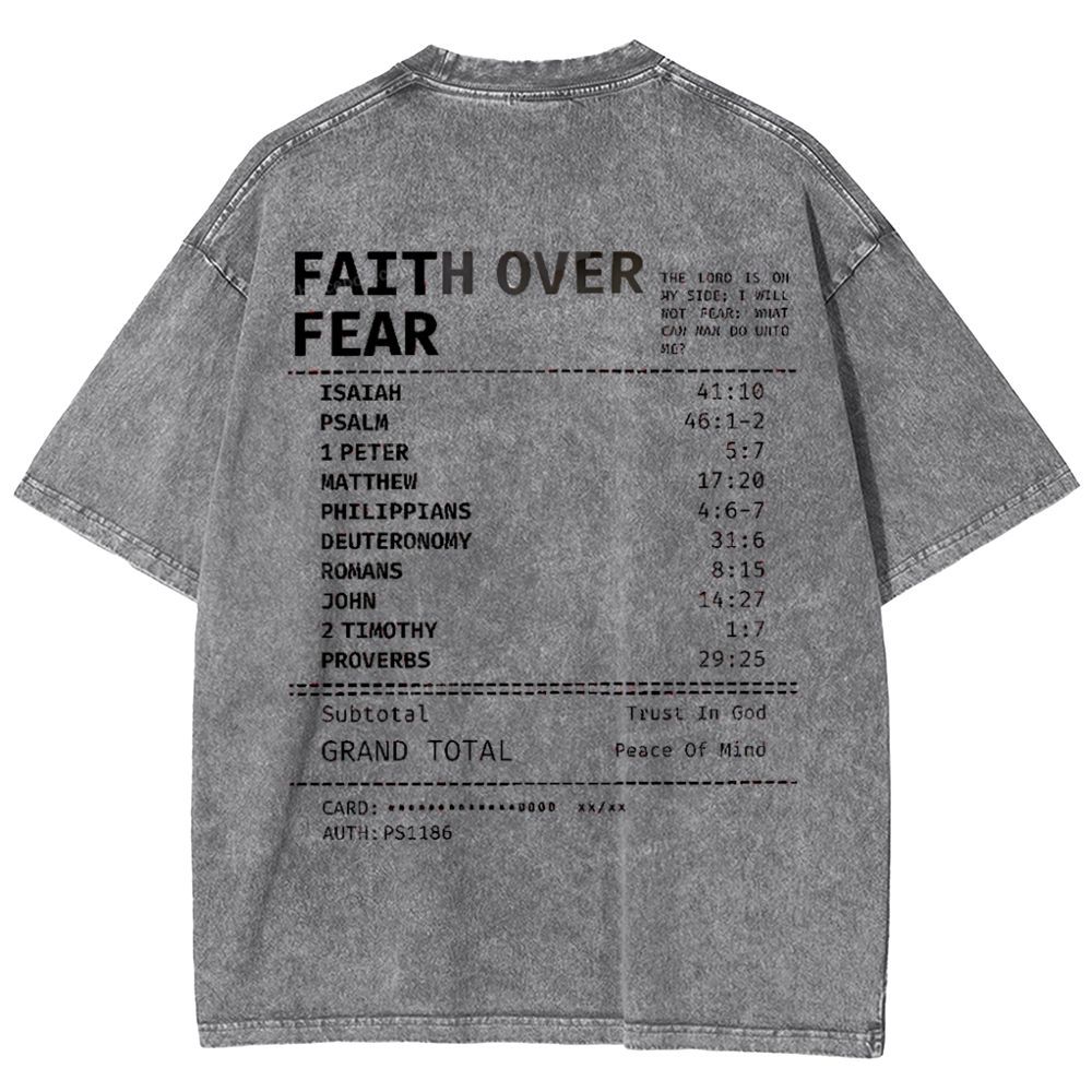 Faith Over Fear Snowflake Vintage Washed T-Shirt