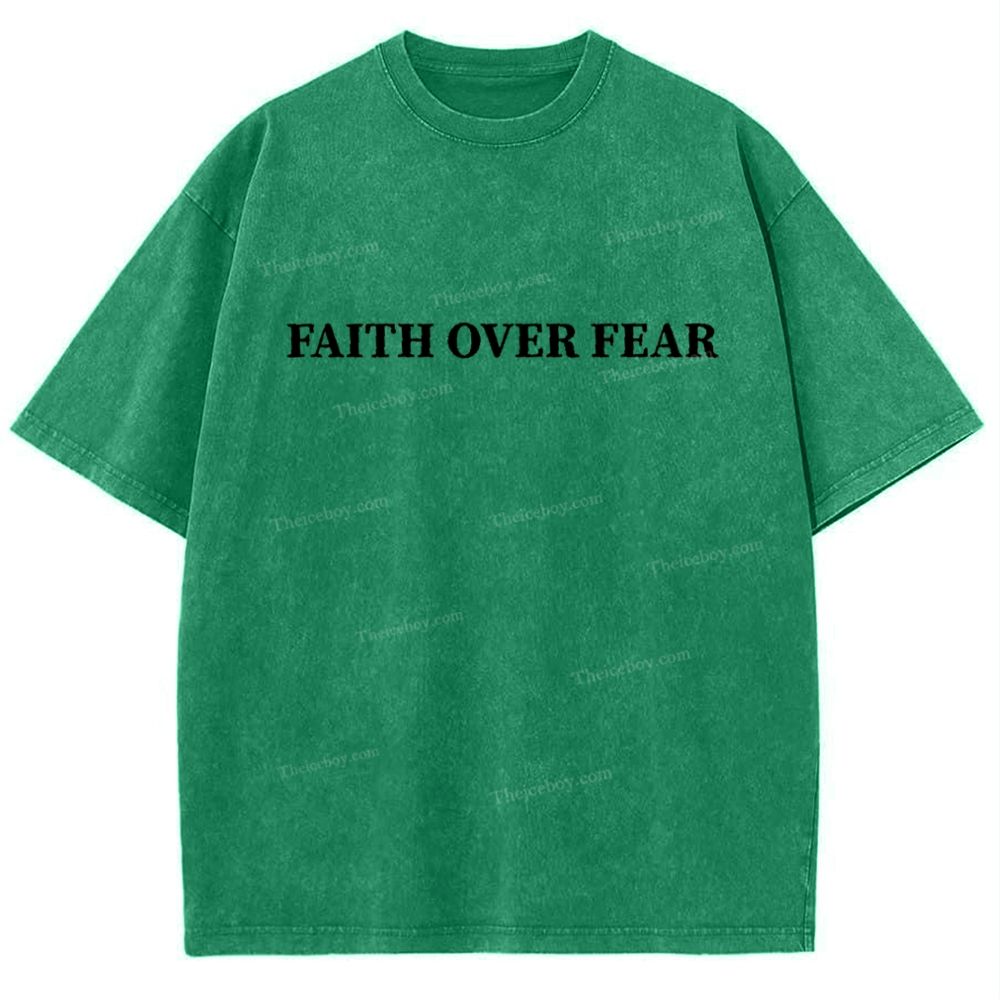 Faith Over Fear Snowflake Vintage Washed T-Shirt