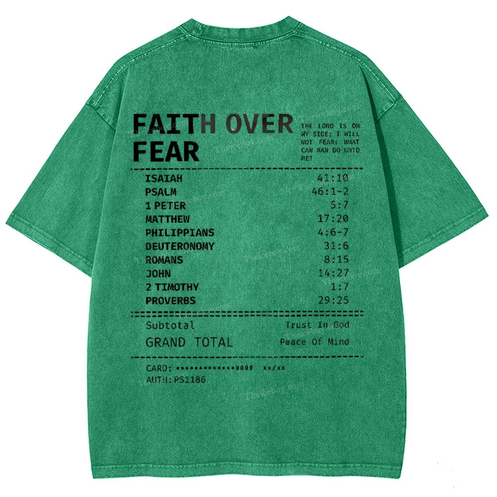 Faith Over Fear Snowflake Vintage Washed T-Shirt