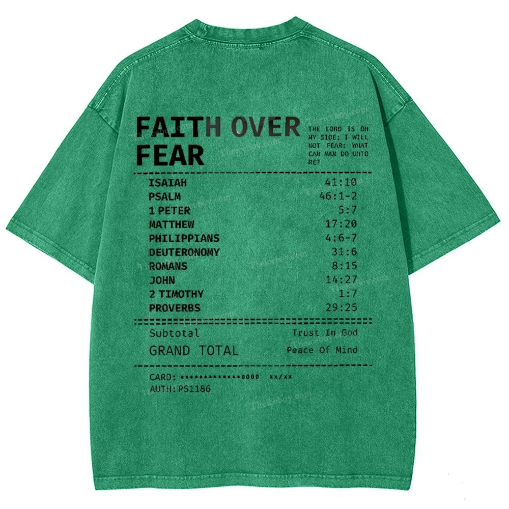 Faith Over Fear Snowflake Vintage Washed T-Shirt