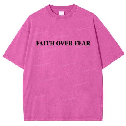 Faith Over Fear Snowflake Vintage Washed T-Shirt