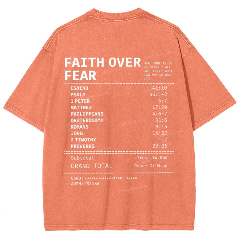 Faith Over Fear Snowflake Vintage Washed T-Shirt