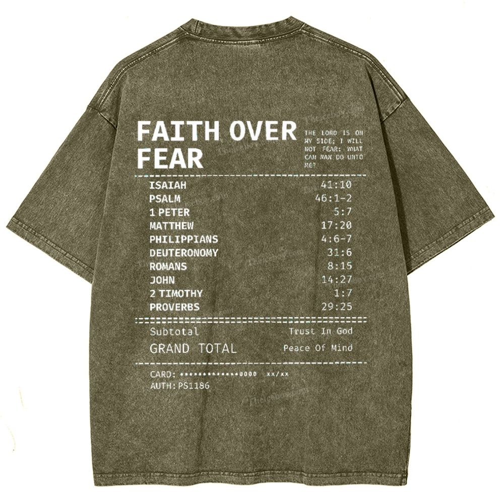 Faith Over Fear Snowflake Vintage Washed T-Shirt