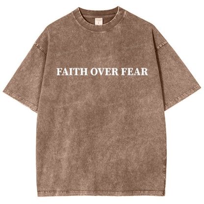 Faith Over Fear Snowflake Vintage Washed T-Shirt