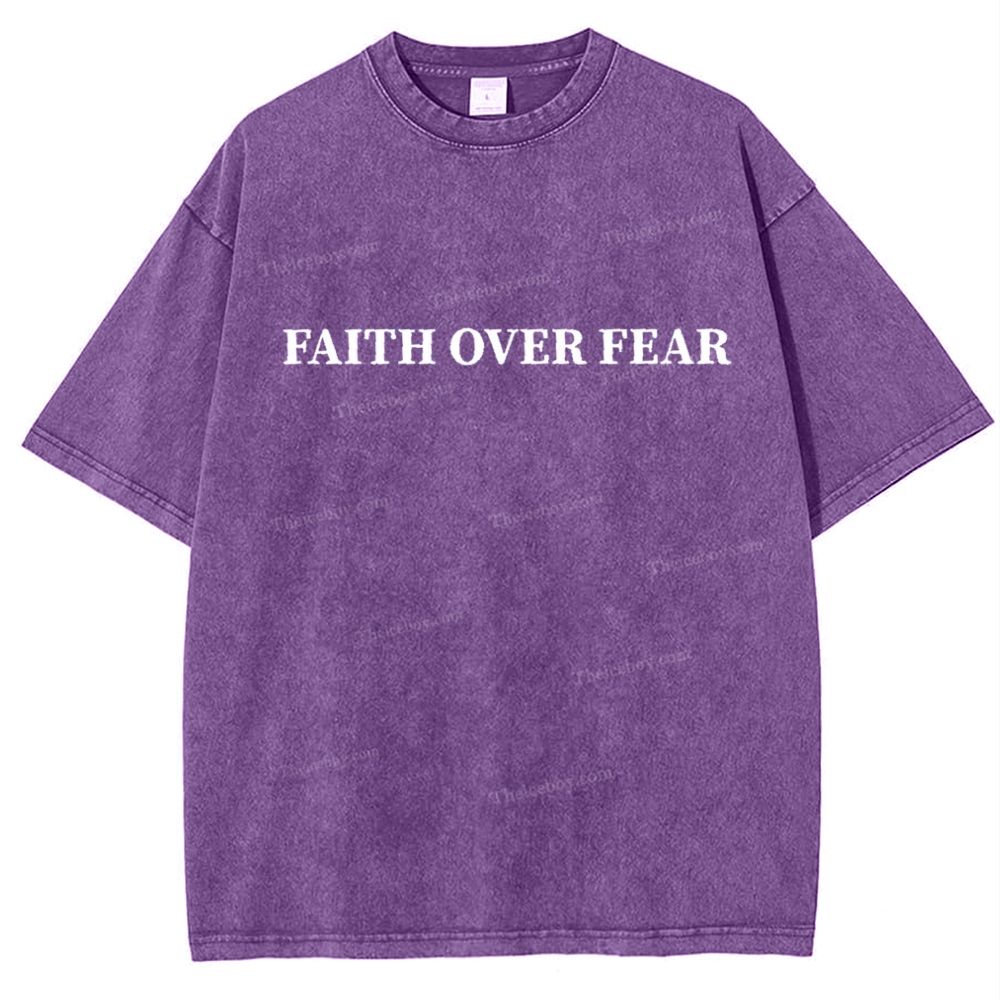 Faith Over Fear Snowflake Vintage Washed T-Shirt