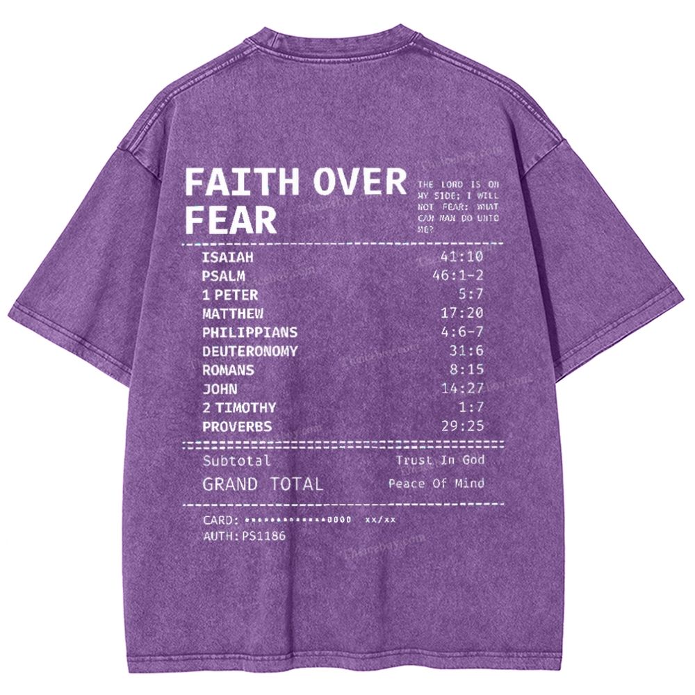 Faith Over Fear Snowflake Vintage Washed T-Shirt