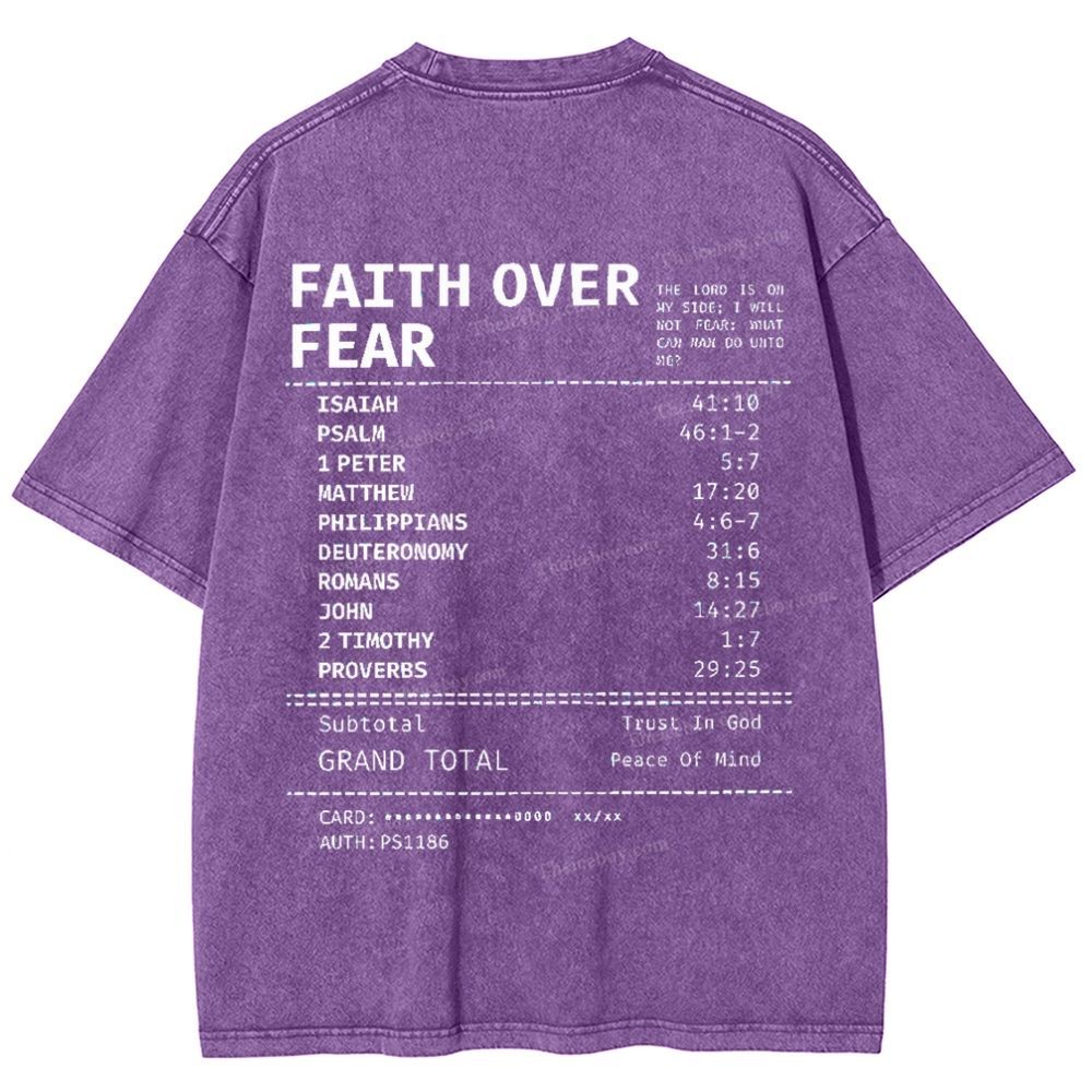Faith Over Fear Snowflake Vintage Washed T-Shirt