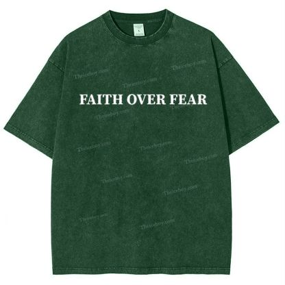 Faith Over Fear Snowflake Vintage Washed T-Shirt