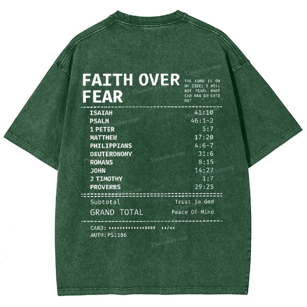 Faith Over Fear Snowflake Vintage Washed T-Shirt