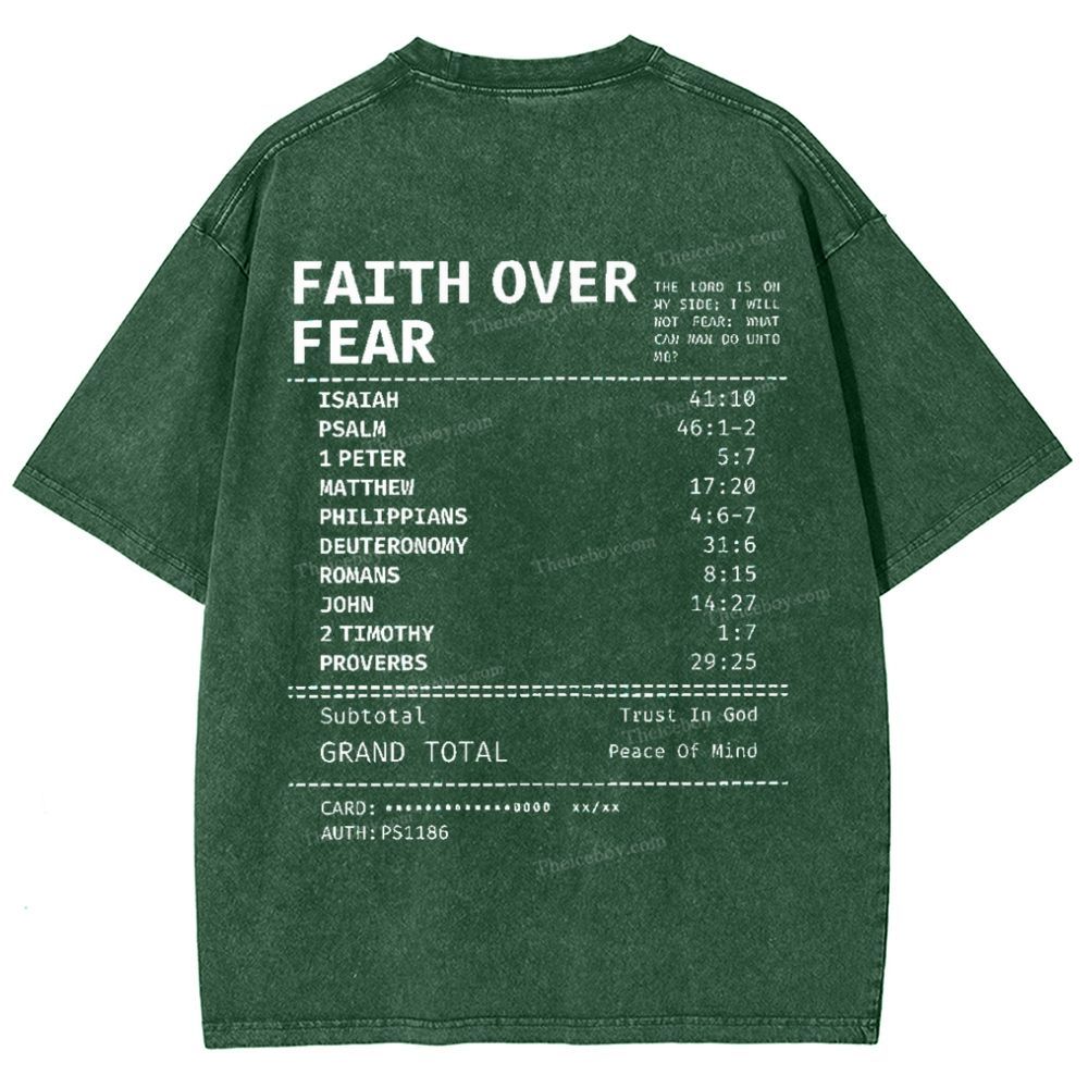 Faith Over Fear Snowflake Vintage Washed T-Shirt