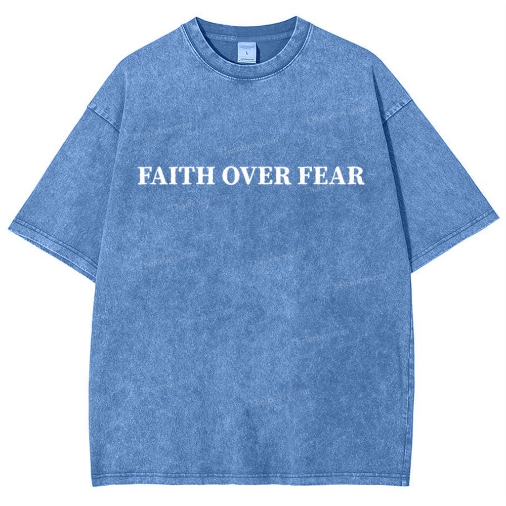 Faith Over Fear Snowflake Vintage Washed T-Shirt