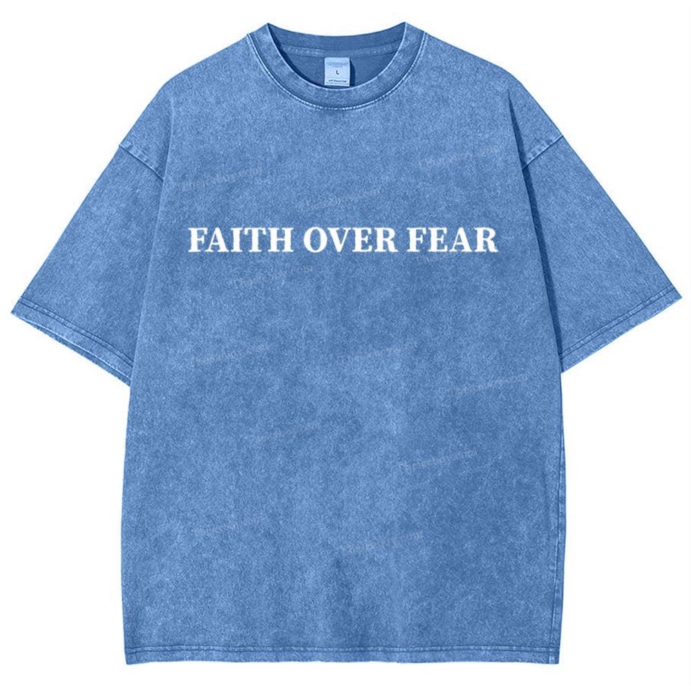 Faith Over Fear Snowflake Vintage Washed T-Shirt