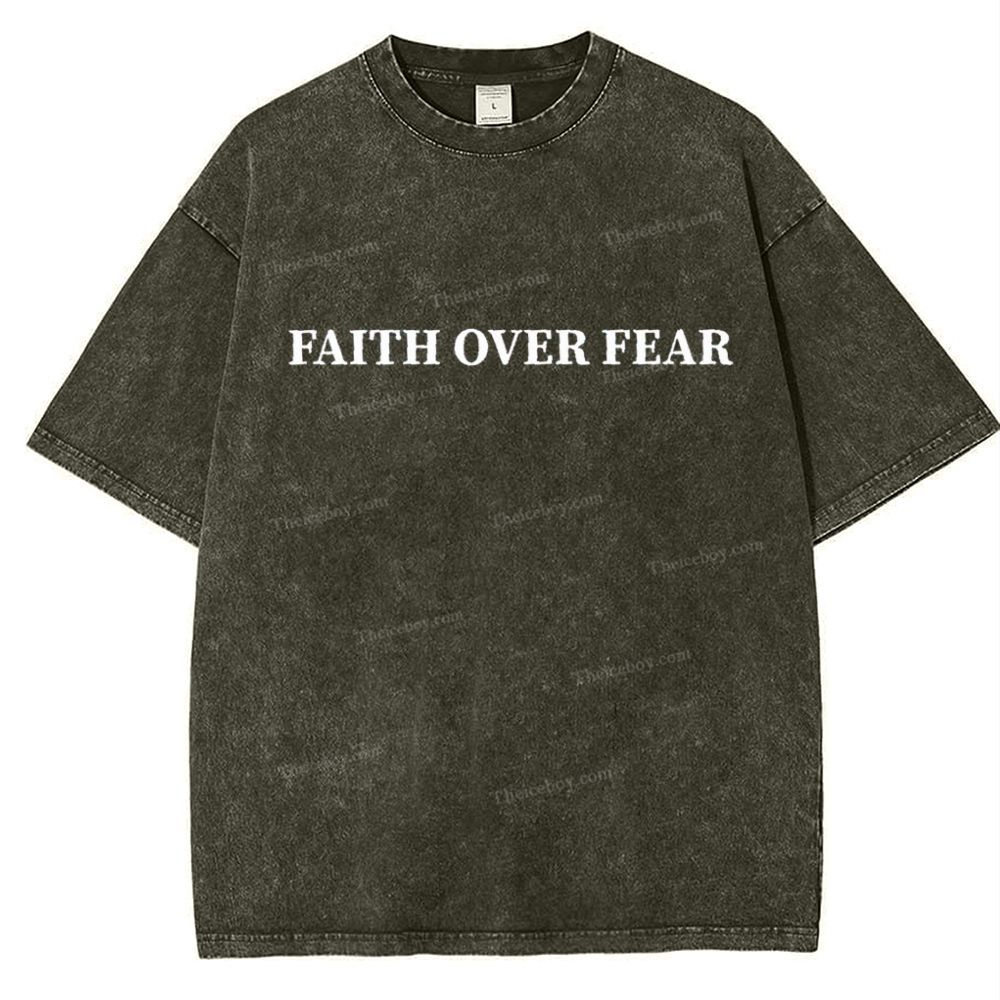 Faith Over Fear Snowflake Vintage Washed T-Shirt