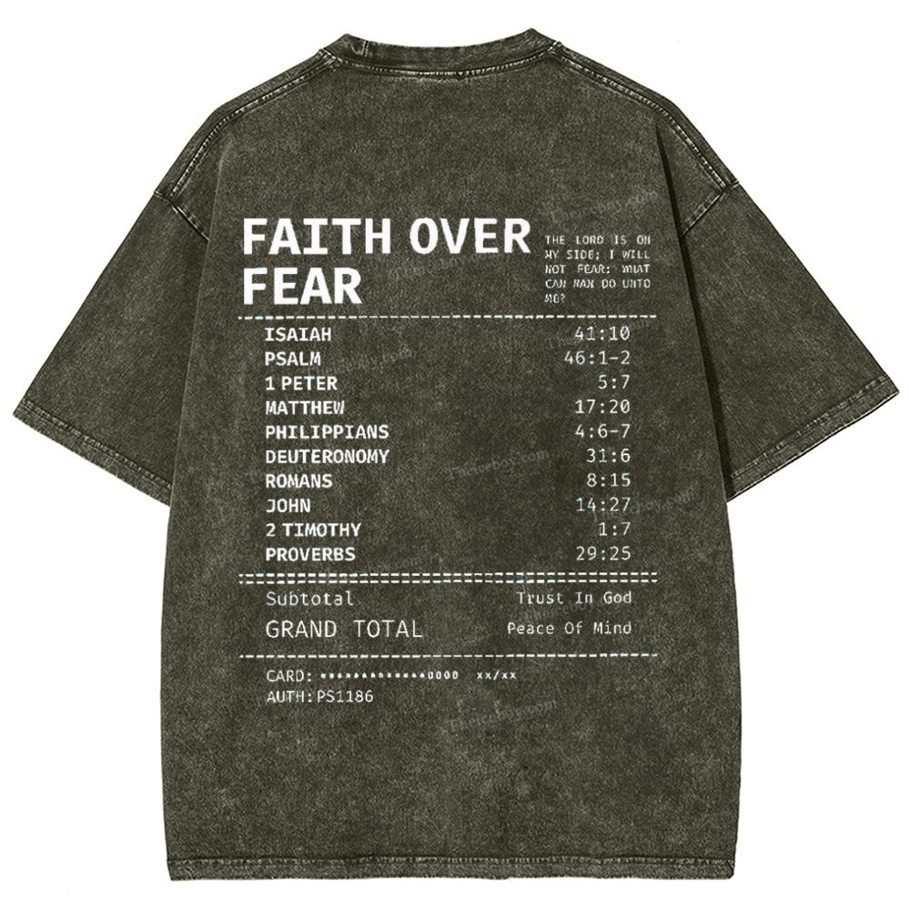 Faith Over Fear Snowflake Vintage Washed T-Shirt