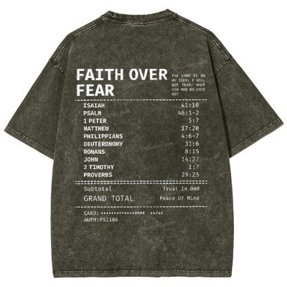 Faith Over Fear Snowflake Vintage Washed T-Shirt