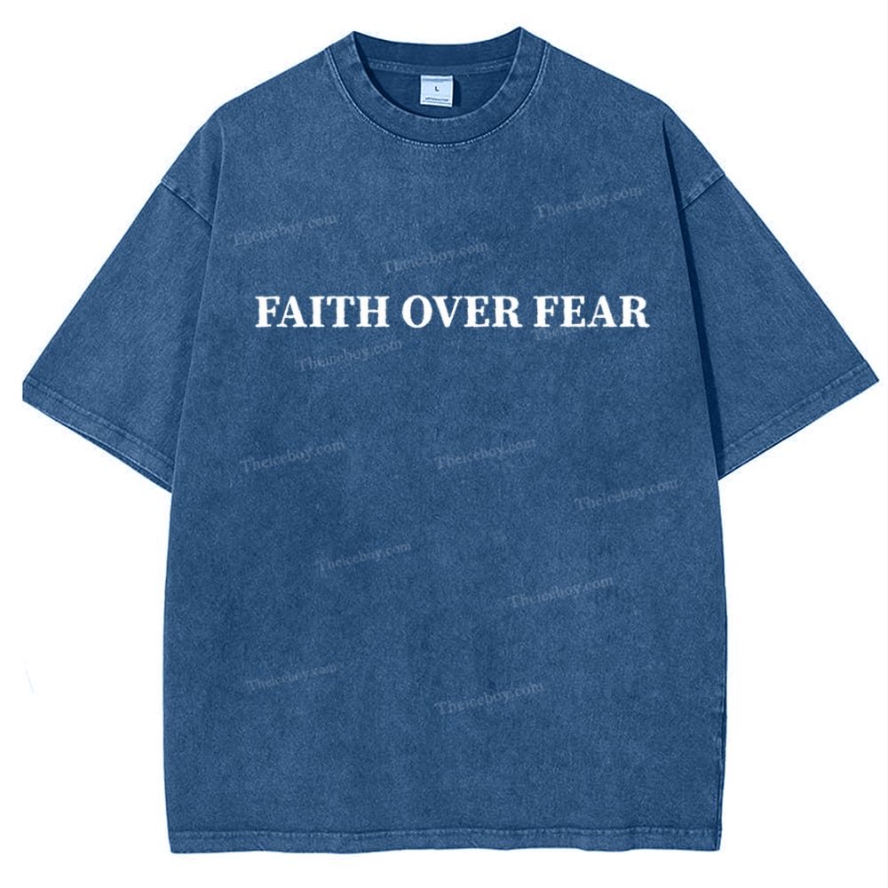 Faith Over Fear Snowflake Vintage Washed T-Shirt