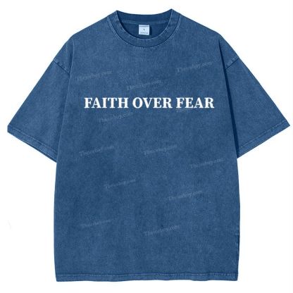 Faith Over Fear Snowflake Vintage Washed T-Shirt