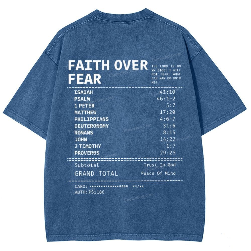 Faith Over Fear Snowflake Vintage Washed T-Shirt