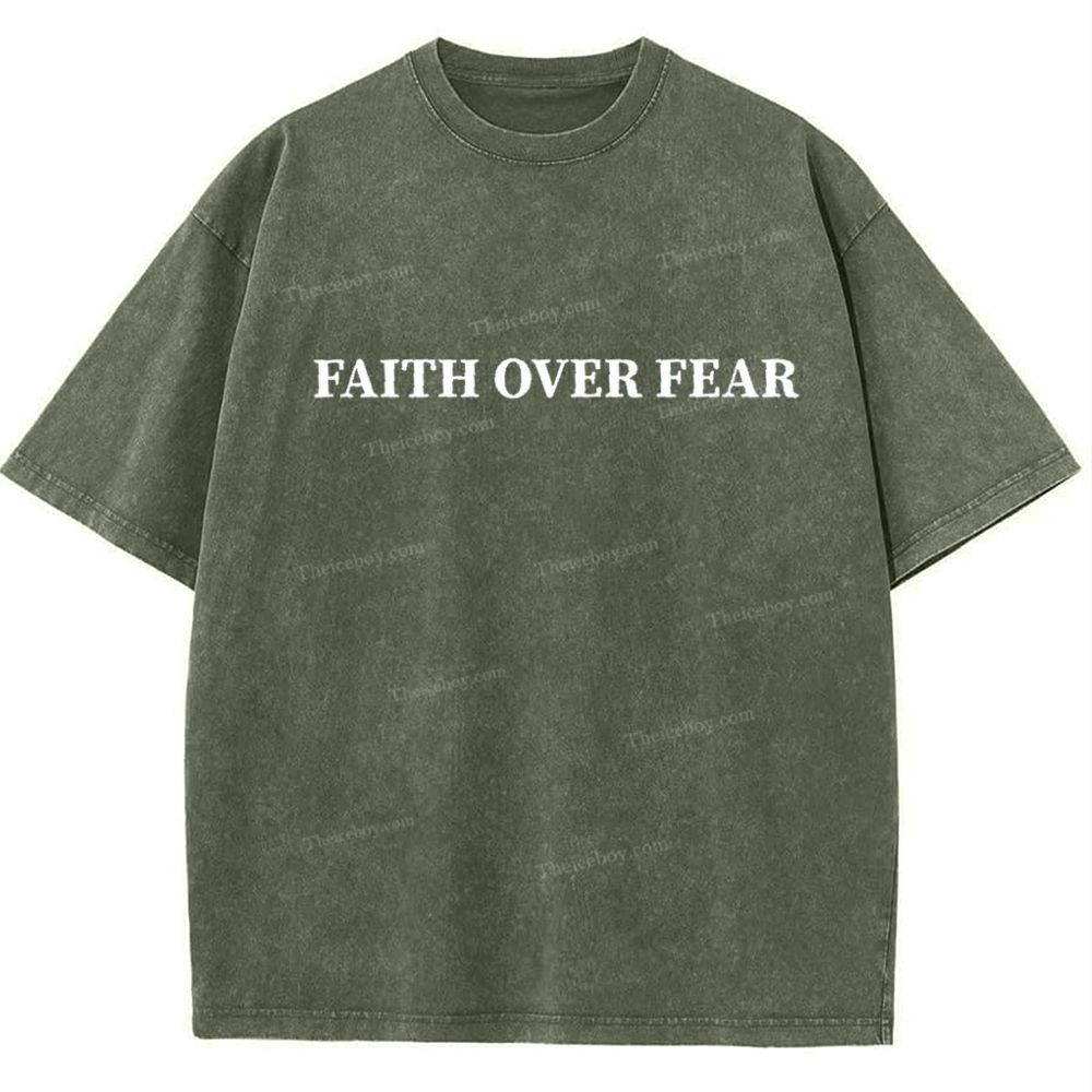 Faith Over Fear Snowflake Vintage Washed T-Shirt
