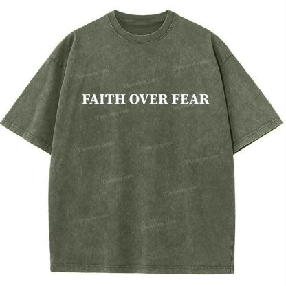 Faith Over Fear Snowflake Vintage Washed T-Shirt
