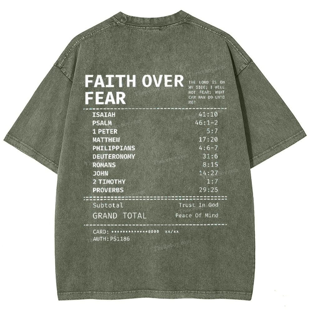 Faith Over Fear Snowflake Vintage Washed T-Shirt