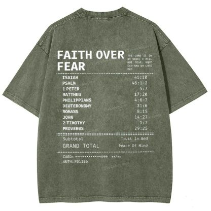 Faith Over Fear Snowflake Vintage Washed T-Shirt