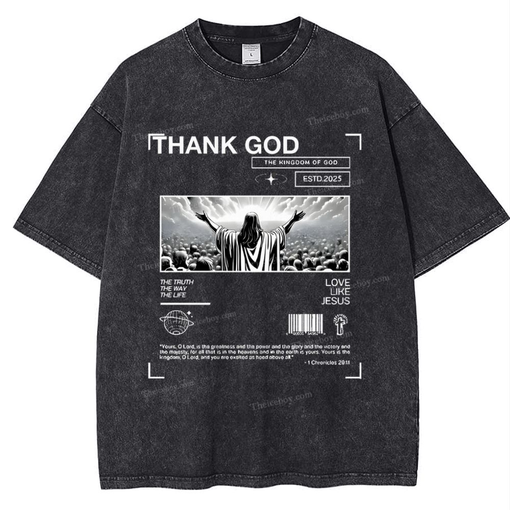 Thank God Snowflake Vintage Washed T-Shirt