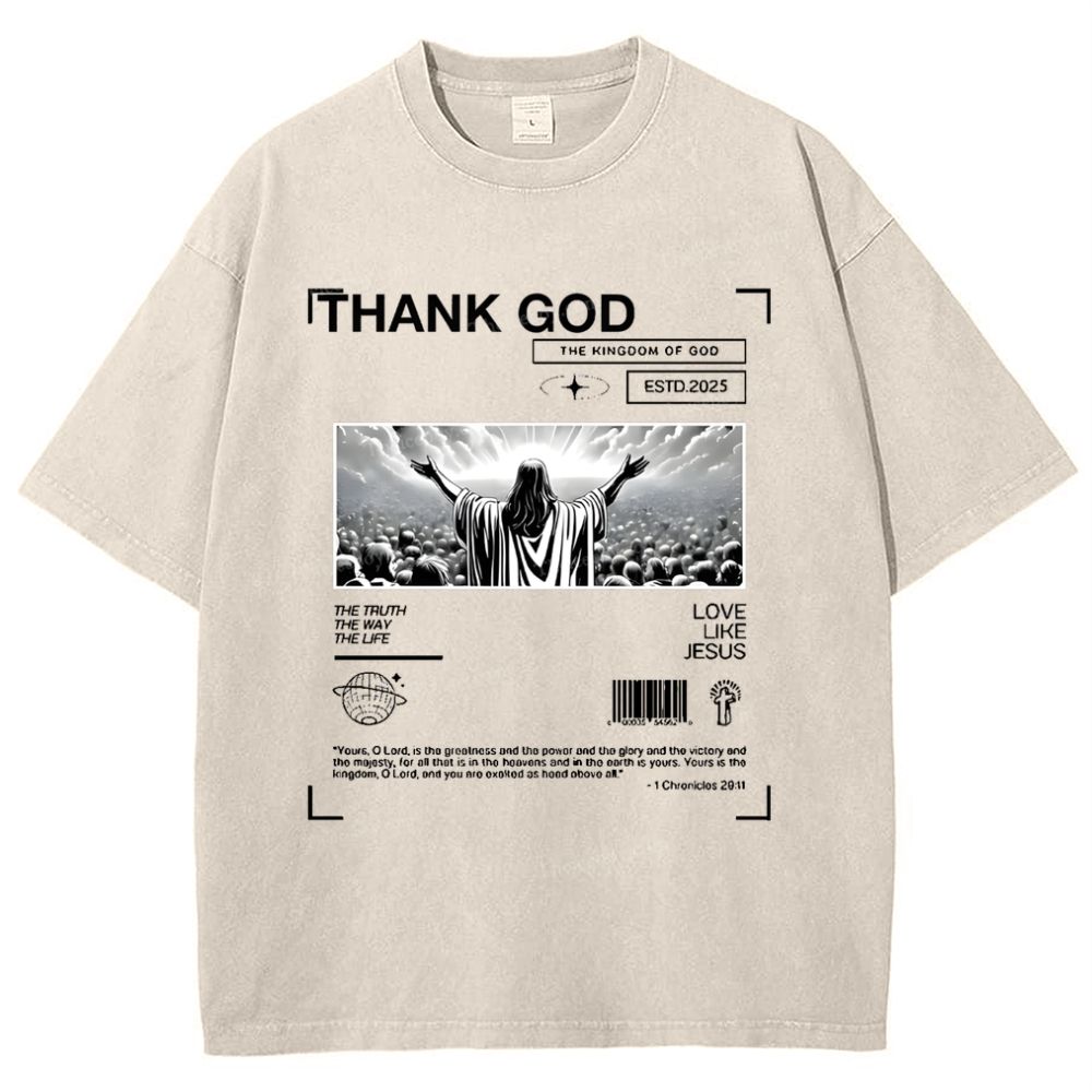 Thank God Snowflake Vintage Washed T-Shirt