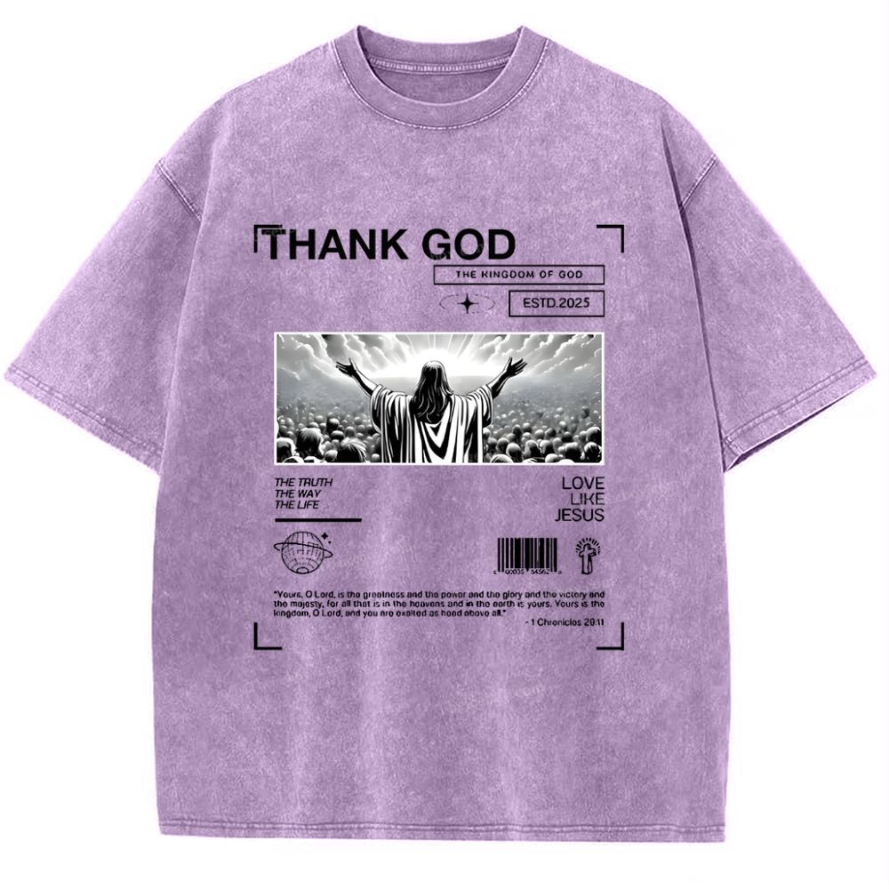 Thank God Snowflake Vintage Washed T-Shirt