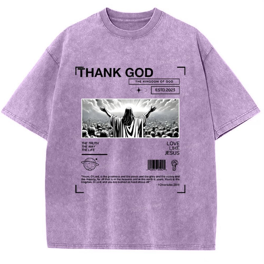 Thank God Snowflake Vintage Washed T-Shirt