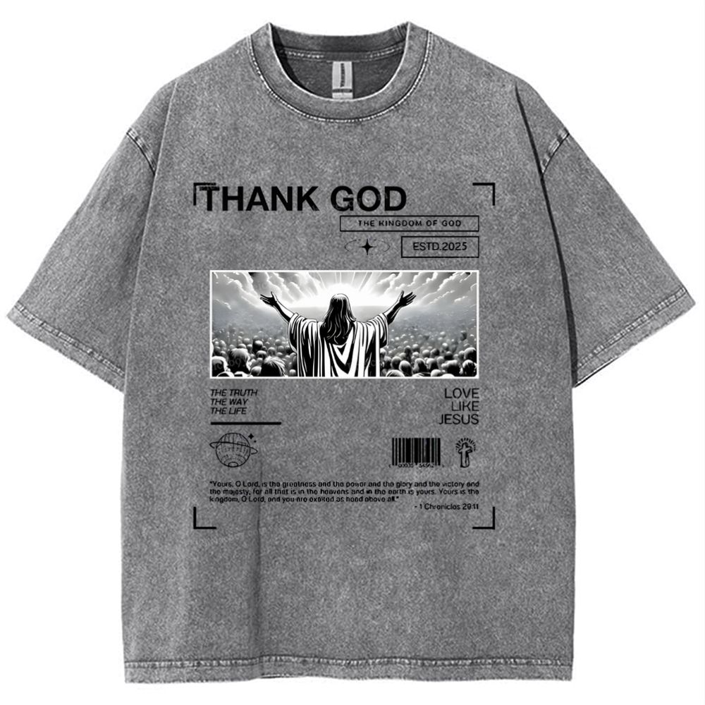 Thank God Snowflake Vintage Washed T-Shirt