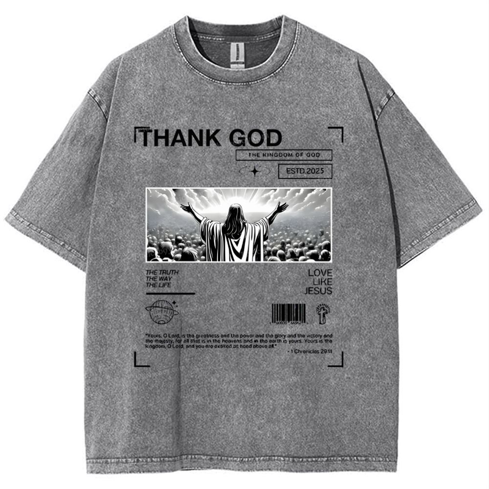Thank God Snowflake Vintage Washed T-Shirt