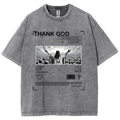 Thank God Snowflake Vintage Washed T-Shirt