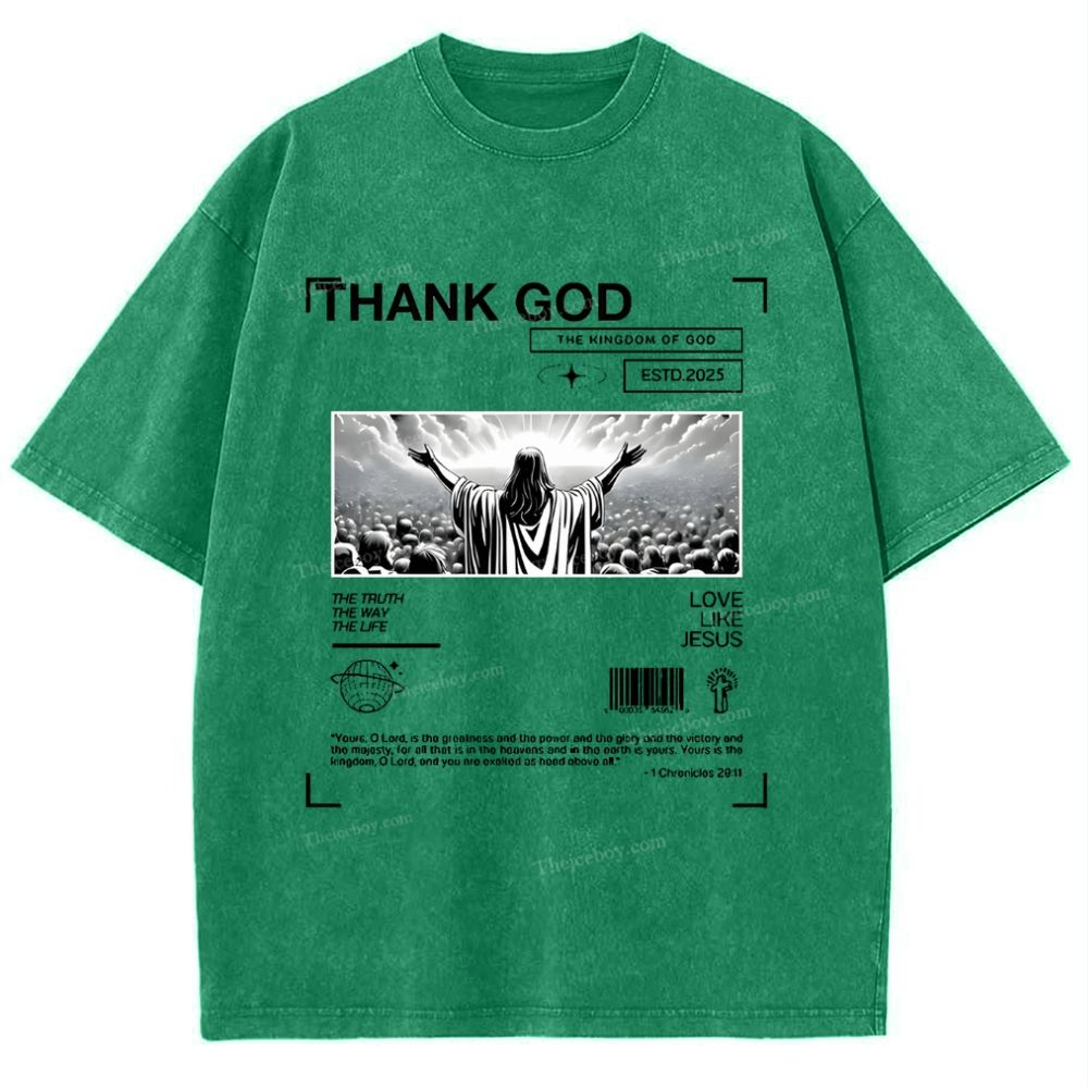 Thank God Snowflake Vintage Washed T-Shirt