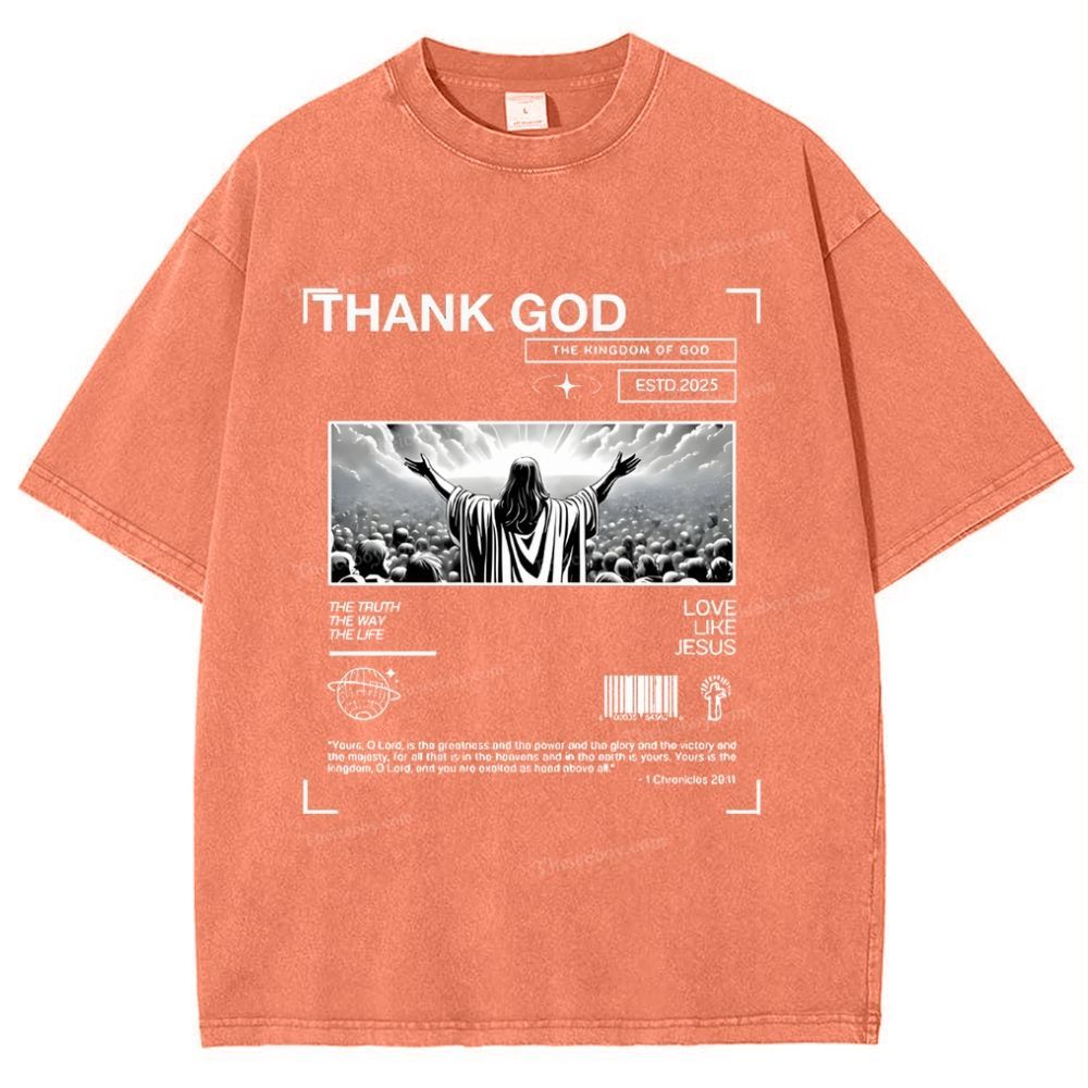 Thank God Snowflake Vintage Washed T-Shirt